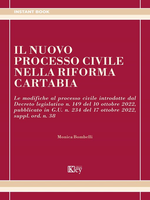 Title details for Il nuovo processo civile nella riforma Cartabia by Monica Bombelli - Available